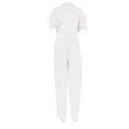 thumbnail image 5 of Penkiiy Combinaisons pour Femmes Mode Pantalons Larges Unis Manches Courtes Col en V Combinaisons Blanches P Combinaisons, 5 of 5