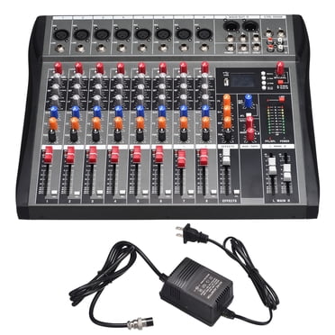 Unique Bargains 8 Channel Mixing Console Audio Mixer Sound Board Console System Input AC 110V 50Hz 18W for Conference Stage Show DJ