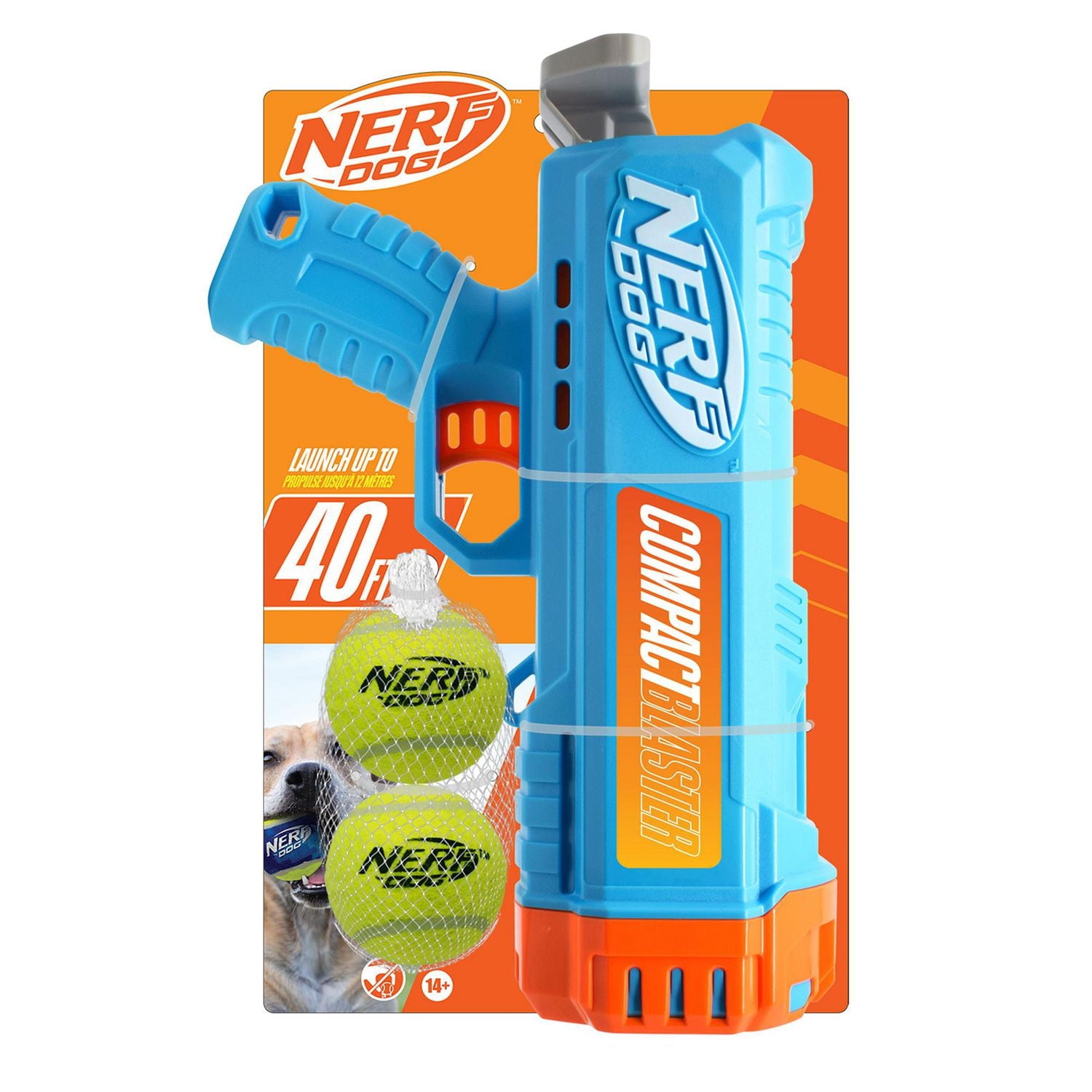Pistolet NERF pour chien avec balles de tennis, jouet pour chien 12po