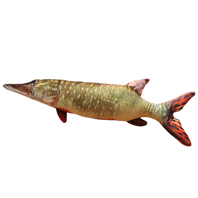 R-857 Green B Simulation Pike Fish Plush Toy 60Cm Cotton Material Soft Stuffed Animal For Kids #82C32