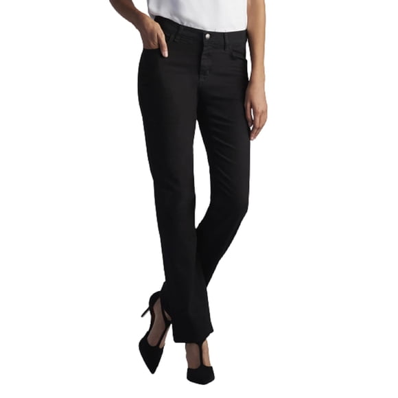 LEE Women's Relaxed Fit Straight Leg Jean, Black, 12