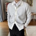 thumbnail image 1 of Mikilon Cardigan en Tricot à Revers pour Homme, Chandail Ajusté Élastique, 1 of 3