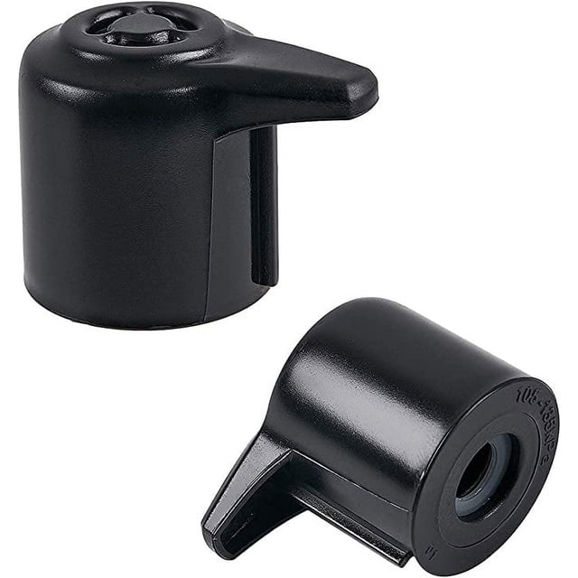 2Pack Steam Release Valve, Universal Pressure Valve Release Handle for Instant Pot 3, 5, 6, 8 Qt Quart. The image shows two black steam release valves made of premium PP and ABS material, designed for Instant Pot Duo models including IP-DUO60, IP-DUO30, IP-DUO50, and IP-DUO80. These high-temperature resistant and durable valves are suitable for 3, 5, 6, and 8-quart electric pressure cookers. Not compatible with Express Crock Pot Multi Cooker, Ninja Foodie, or T-Fal Pressure Cooker.