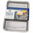 thumbnail image 1 of Aluminum Baking Sheet with Stainless Steel Cooling Rack Set by Ultra Cuisine - Half Sheet Size Pan 13 x 18 inch, Durable Rimmed Sides, Easy Clean, Commercial Quality for Cooking and Roasting, 1 of 4