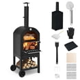 thumbnail image 1 of Patiojoy 2 Layer Steel Pizza Oven Wood Fire Pizza Grill Maker with Waterproof Cover&Pizza Stone for Outdoor, 1 of 7