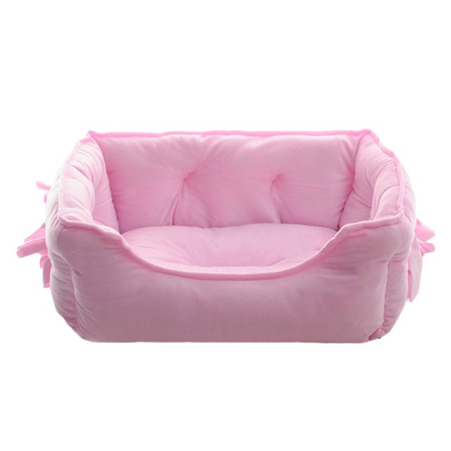 Maytalsory Snuggle Up With Furry Friend Soft Dog Bed With Raised Rim Two Size For Choice Dog Kennel Pet Bed pink L 1Set