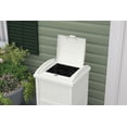 thumbnail image 2 of Suncast Outdoor Wicker Trash Hideaway, Resin Container for Patio and Deck – White, 2 of 3
