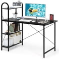 thumbnail image 1 of Costway Bureau d'Ordinateur Réversible de 48 Pouces Table d'Écriture Poste de Travail avec Tablette de Rangement Noir, 1 of 10