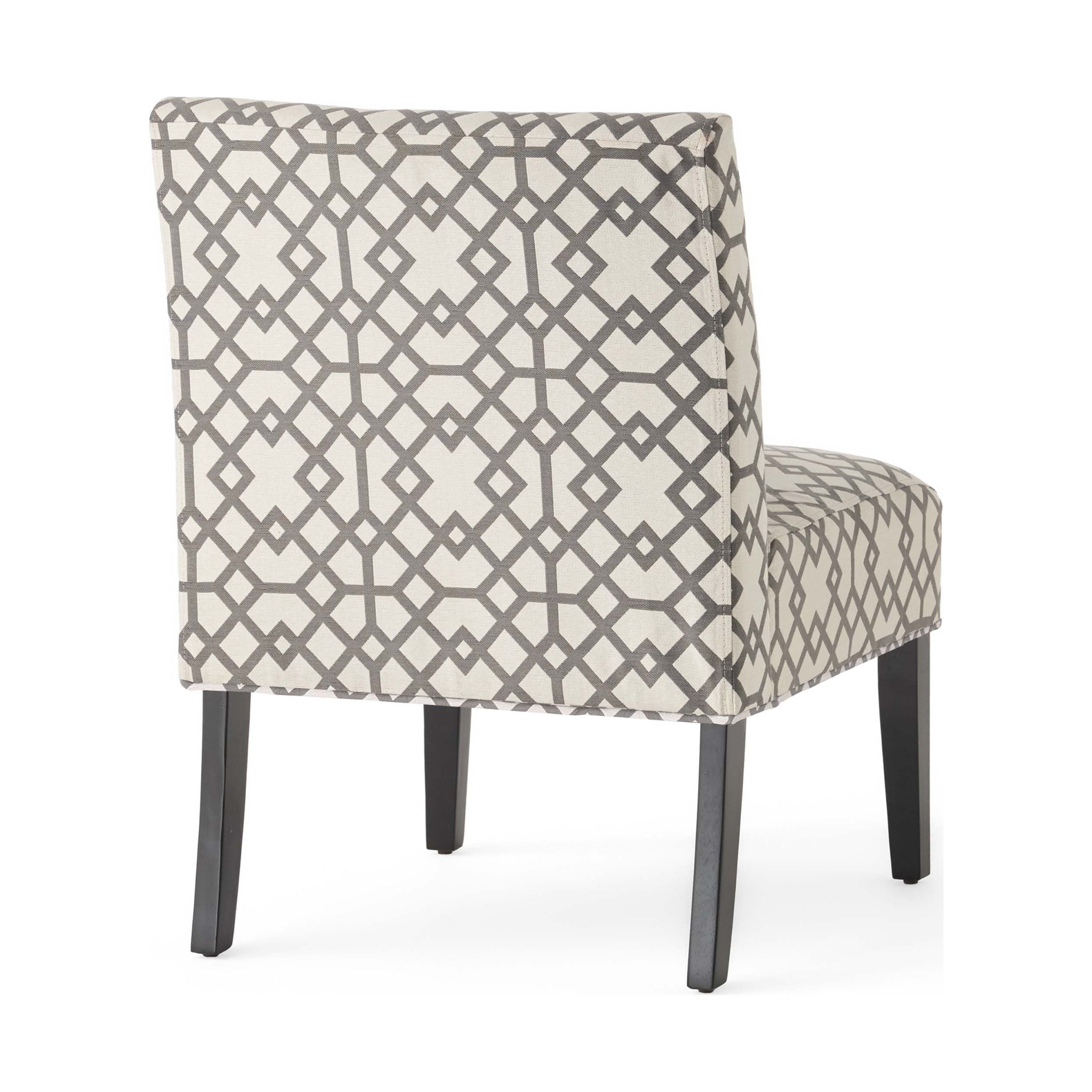 Fauteuil d'appoint contemporain Noble House, siège rembourré moelleux, gris et ivoire