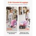 thumbnail image 4 of VEVOR Ride-on Luggage 20-inch Kids Scooter Suitcase with Flash Wheels Purple, 4 of 9