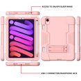 thumbnail image 3 of Mignova pour iPad Mini 6 6e Génération Étui 8,3 Pouces, Robuste Résistant Antichoc Adapté aux Enfants Étui Hybride avec Support Intégré Étui de Protection pour iPad Mini 6 (6e Génération) Sortie 2021 (Or Rose), 3 of 6