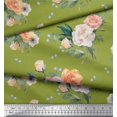 thumbnail image 2 of Soimoi Red Moss Georgette Fabric Asiatic Lily Floral Print Fabric by Yard 42 Inch Wide, 2 of 3