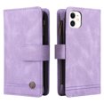 thumbnail image 3 of Case for iPhone 12 Cover Zipper Pocket Wallet Case Magnetic Protective - Purple, 3 of 5
