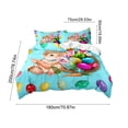 thumbnail image 3 of A Three Pieces Bedding Set With Cartoon Rabbit And Egg Graphics Includes Duvet Cover And Two Pillowcases For Soft Fabric Home Decor Accents, 3 of 6