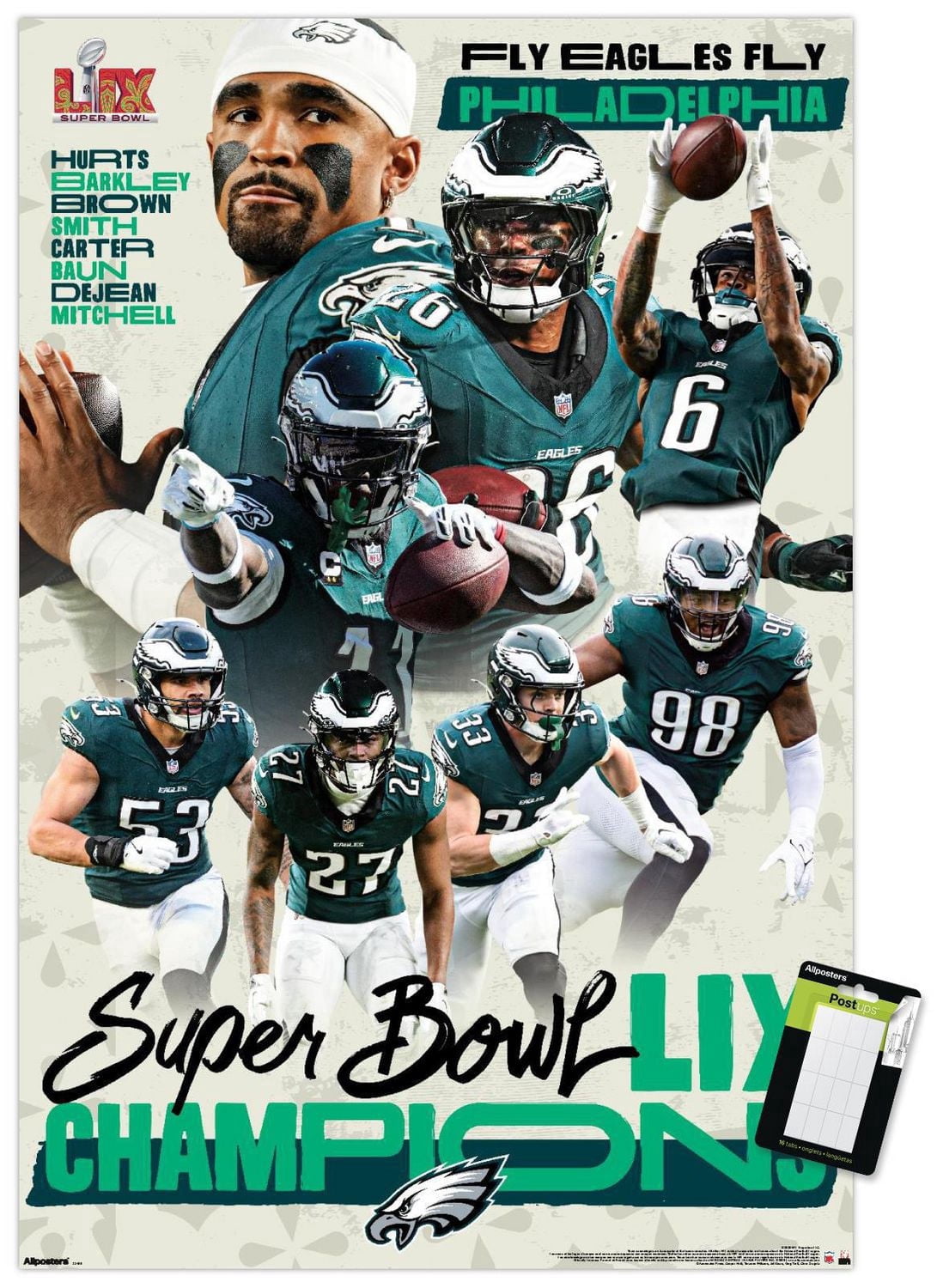 NFL Philadelphia Eagles - Super Bowl LIX Champions Wall Poster