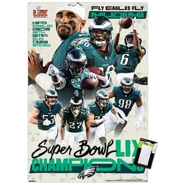 NFL Philadelphia Eagles - Super Bowl LIX Champions Wall Poster, 22.375" x 34" Framed