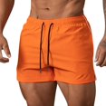 thumbnail image 2 of QATAINLAV Winter Savings, Mens Breathable Quick Dry Workout Gym Shorts Casual Split Side Athletic Running Shorts Drawstring Beach Shorts with Pockets 5 Inch Orange XXL, 2 of 5