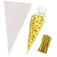 thumbnail image 1 of KEINXS 30/50/100pcs Transparent Cone Bag Cellophane Triangular Bags - For Candy  Popcorn  Biscuits & Handicrafts - Perfect for Parties  Weddings  Birthdays & Holidays - Ideal Gift for Par, 1 of 7