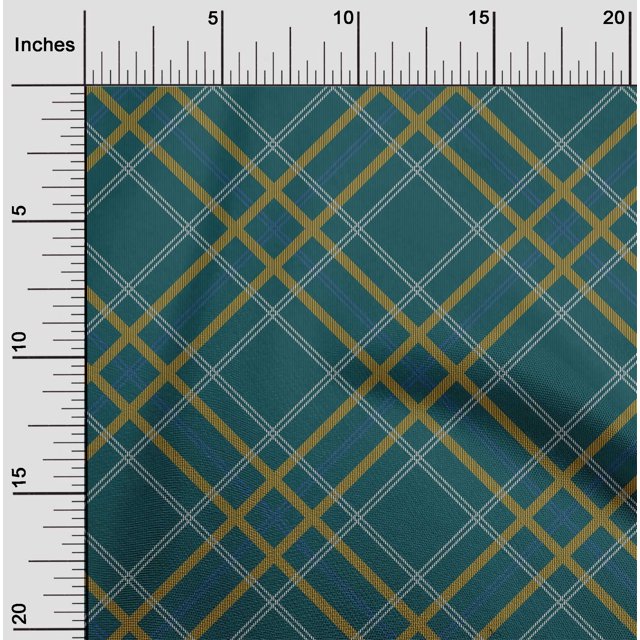 oneOone Silk Tabby Fabric Tartan Check Print Fabric By Yard 42 Inch Wide