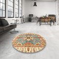 thumbnail image 3 of Ahgly Company Indoor Square Abstract Red Abstract Area Rugs, 5' Square, 3 of 6