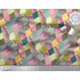 thumbnail image 2 of Soimoi Crepe Silk Fabric Leopard & Argyle Patchwork Print Fabric by Yard 42 Inch Wide, 2 of 3