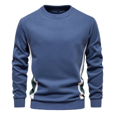 LUOGENLI T-shirts pour Homme pour Hommes T-Shirt de Sport Ample à Col Rond T-Shirt à Manches Longues Chandail Ras du Cou T-shirts pour Homme T-Shirt Graphique Pâques T-shirts pour Hommes T-shirts Graphiques Saint-Valentin Bleu P