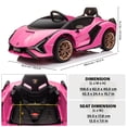 thumbnail image 4 of VOLTZ TOYS Lamborghini SIAN FKP 37 12V Ride on Car with Scissor Doors and Remote Control, Licensed - Pink, 4 of 7