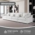 thumbnail image 3 of The Magic Home 4-Seater Cloud Modular Linen Sectional Sofa, White, 3 of 14