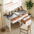 thumbnail image 4 of HOMCOM 54" Farmhouse Executive Desk, Computer Desk with Drawers, White, 4 of 10