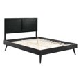 thumbnail image 2 of Modway Marlee Queen Wood Platform Bed with Splayed Legs in Black, 2 of 7