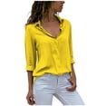 thumbnail image 1 of Timegard Button down Shirts for Women Plus Size Chiffon Lapel Neck Long Sleeve Tops Work Office Blouse, 1 of 6