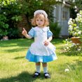 thumbnail image 1 of Aspire Retro Ruffle Apron with Headband, Adjustable Kitchen Cooking Apron for Toddler, Vintage Baking Apron Maid Costume, 1 of 7