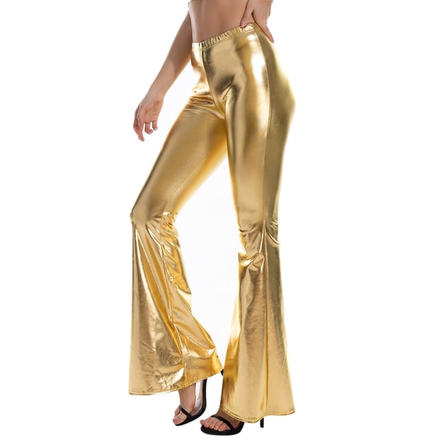 Pantalon à Taille Élastique pour Femmes Pantalon Évasé Style Boîte de Nuit pour Femmes Pantalon Moulant Micro Extensible Multicolore Pantalon Taille Haute pour Femmes Pantalon pour Femmes à Taille Élastique