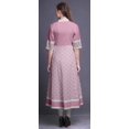 thumbnail image 4 of Bimba Pink Aztec Ikat Print Long Flared A Line Indian Kurtis For Women Party Wear Anarkali Kurta-XSmall, 4 of 5
