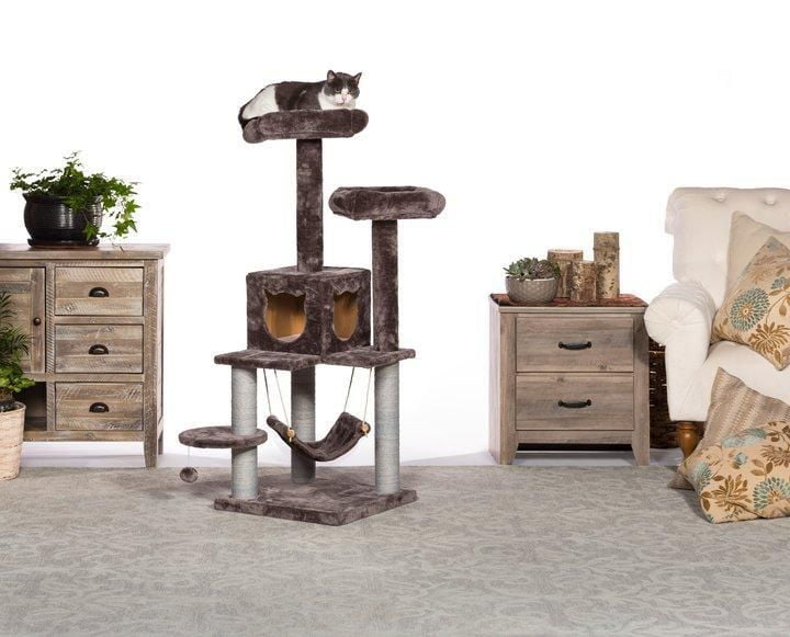 Maison pour chat gris Prevue Pet Kitty Party Tower