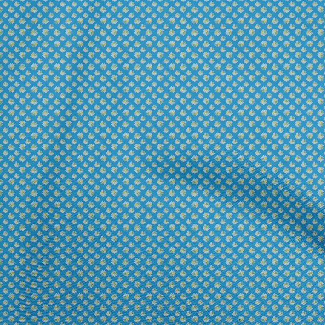 oneOone Rayon Medium Blue Fabric Asian Retro Floral Sewing Craft Projects Fabric Prints By Yard 56 Inch Wide