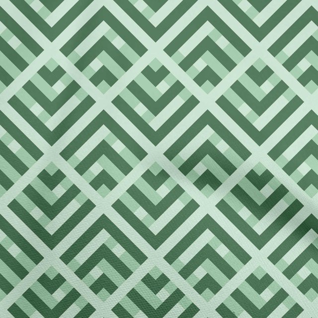 oneOone Cotton Poplin Green Fabric Geometric Craft Projects Decor Fabric Printed By The Yard 56 Inch Wide