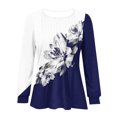thumbnail image 4 of HKEJIAOI Tunique à Manches Longues Bouffantes pour Femmes Blouses Florales Plissées Décontractées Col Rond T-Shirts Mode Automne 2024 2TG, 4 of 5