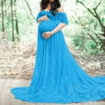 thumbnail image 3 of Vedolay Maternity Dress Summer Maternity Strapless Ruched Maxi Tube Dress with Pockets Pink M, 3 of 4