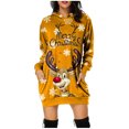 thumbnail image 1 of Kcodviy Robe Midi Longue pour Femmes à Imprimé de Noël, Chandail à Capuchon à Manches Longues avec Poche, Robe Ample, Chandail à Capuchon, Robe à Enfiler, Robe Maxi de Plage, Chandail à Capuchon, 1 of 6