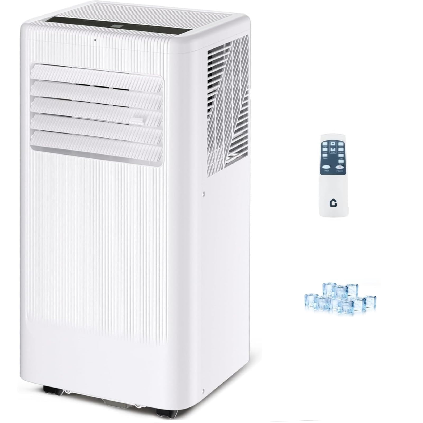 10000 BTU Portable Air Conditioner w/ Dehumidifier & Fan | Cools Rooms up to 560 Sq.Ft, Remote Control, LED Display, White​​ Top