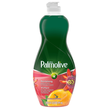 Liquide vaisselle Palmolive Ultra Strength, formule améliorée, efficace contre la graisse, technologie anti-odeurs, parfum Fruit de la Passion et Mandarine, 591 mL