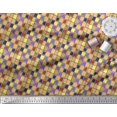 thumbnail image 3 of Soimoi Modal Satin Fabric Check & Brush Stroke Abstract Print Fabric by The Yard 42 Inch Wide, 3 of 3