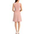 thumbnail image 3 of INSPIRE CHIC Robe Midi Évasée Sans Manches à Ligne A Unie pour Femme pour le Travail S Rose, 3 of 6