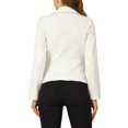 thumbnail image 3 of INSPIRE CHIC Women's Notched Lapel Button Up Long Sleeve Washed Denim Jacket S White, 3 of 7