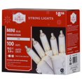 thumbnail image 2 of Holiday Time 100-Count Clear Incandescent Mini Christmas Lights, with White Wire, 19.2', 2 of 5