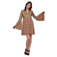 thumbnail image 1 of Moomaya Robe à Manches Longues Évasées pour Femmes, Décontractée, Imprimée, d'Été, Plissée, Kurta, 1 of 6