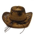 thumbnail image 2 of Chapeau de Cow-Boy Casquette de Plage Conception Spéciale Accessoires de Voyage Réglables Fournitures Extérieures Parasol Multicolore Unique Large Faisceau Kaki, 2 of 8