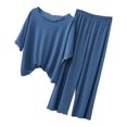 thumbnail image 1 of Ensembles de Pyjama pour Femmes 2 Pcs, Tenue d'Intérieur Décontractée Ample à Manches Courtes et Pantalon pour Femmes, Ensembles de Pyjama, 1 of 2