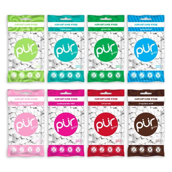PUR Gum, Variety, Aspartame Free, Sugar Free & 100% Xylitol Chewing Gum, 55 Pieces, Pack of 8